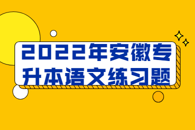 2022年安徽专升本语文练习题