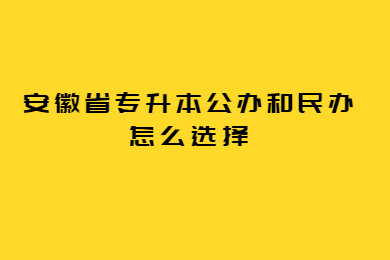 安徽省专升本公办和民办怎么选择？