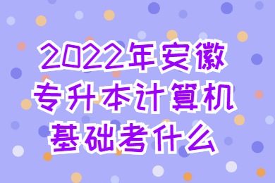 2022年安徽专升本计算机基础考什么？