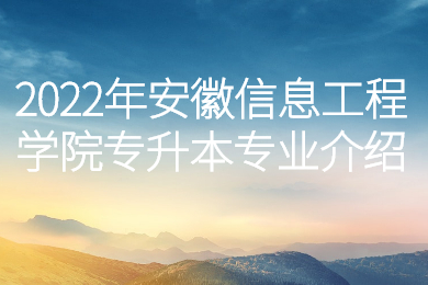 2022年安徽信息工程学院专升本专业介绍