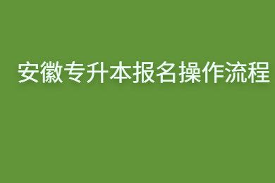 安徽专升本报名操作流程