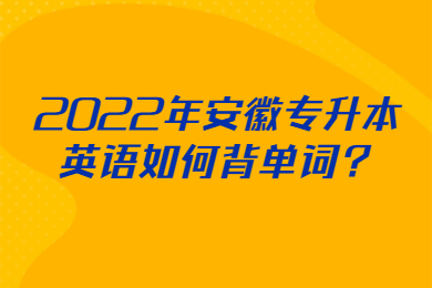 2022年安徽专升本英语如何背单词？