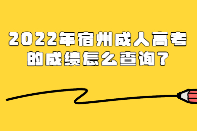 2022年宿州成人高考的成绩怎么查询？