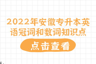 2022年安徽专升本英语冠词和数词知识点