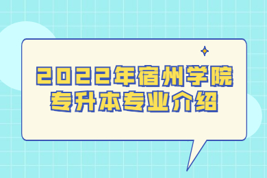 2022年宿州学院专升本专业介绍