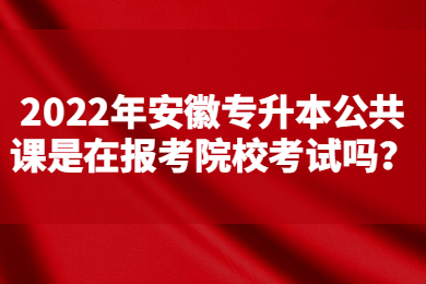 2022年安徽专升本公共课是在报考院校考试吗？