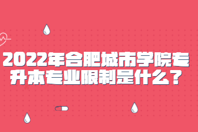 2022年合肥城市学院专升本专业限制是什么？