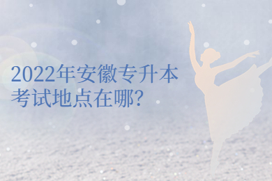 2022年安徽专升本考试地点在哪？