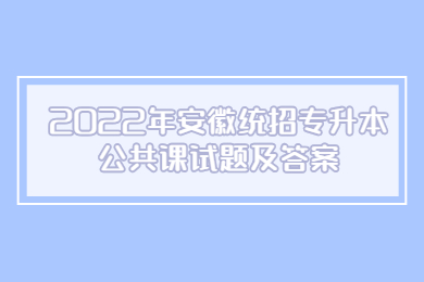 2022年安徽统招专升本公共课试题及答案