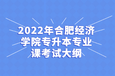 2022年合肥经济学院专升本专业课考试大纲