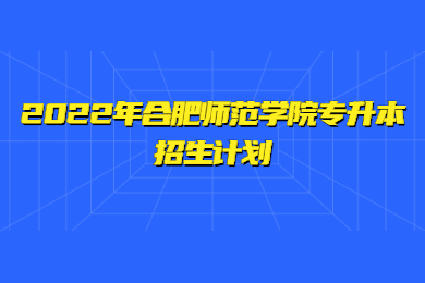 2022年合肥师范学院专升本招生计划
