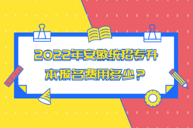 2022年安徽统招专升本报名费用多少？
