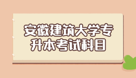 安徽建筑大学专升本考试科目