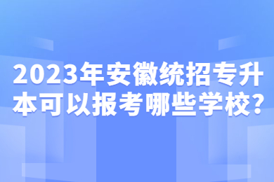 2023年安徽统招专升本可以报考哪些学校?