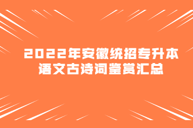 2022年安徽统招专升本语文古诗词鉴赏汇总