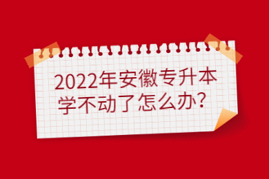 2022年安徽专升本学不动了怎么办？