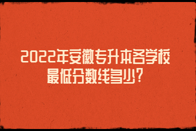 2022年安徽专升本各学校最低分数线多少?