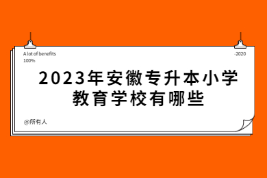 2023年安徽专升本小学教育学校有哪些？