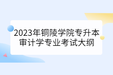 2023年铜陵学院专升本审计学专业考试大纲