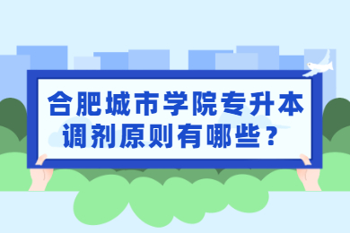 2022年合肥城市学院专升本调剂原则有哪些？