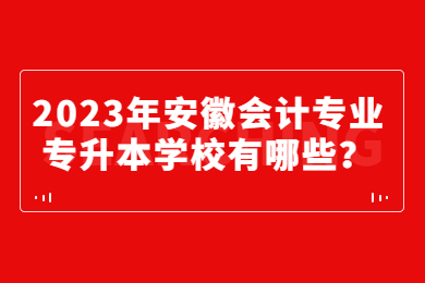 2023年安徽会计专业专升本学校有哪些？