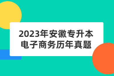 2023年安徽专升本电子商务历年真题