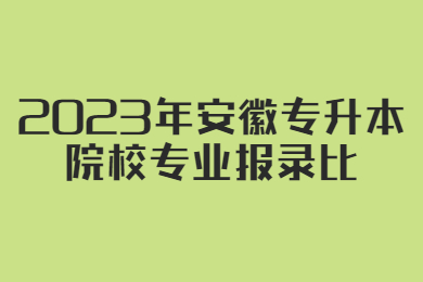 2023年安徽专升本院校专业报录比