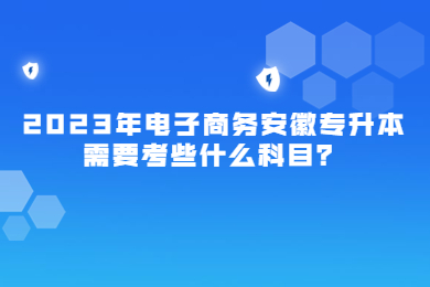 2023年电子商务安徽专升本需要考些什么科目？