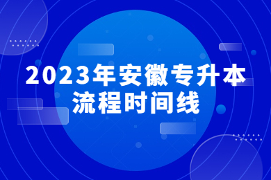 2023年安徽专升本流程时间线
