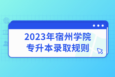 2023年宿州学院专升本录取规则