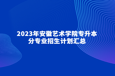 2023年安徽艺术学院专升本分专业招生计划汇总
