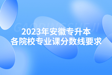 2023年安徽专升本各院校专业课分数线要求