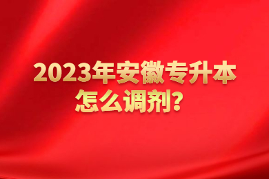 2023年安徽专升本怎么调剂？