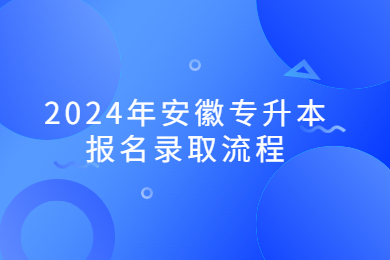 2024年安徽专升本报名录取流程