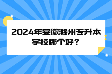 2024年安徽滁州专升本学校哪个好？