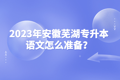 2023年安徽芜湖专升本语文怎么准备？