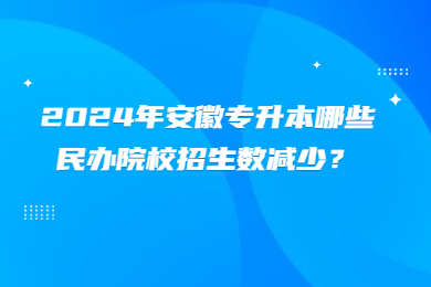 2024年安徽专升本哪些民办院校招生数减少？