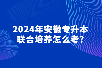 2024年安徽专升本联合培养怎么考？