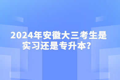 2024年安徽大三考生是实习还是专升本？