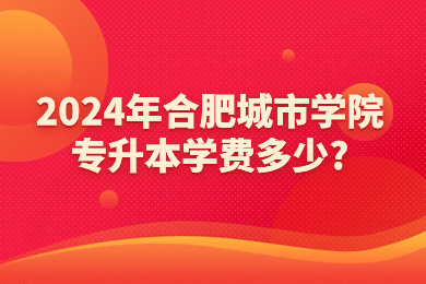 2024年合肥城市学院专升本学费多少?