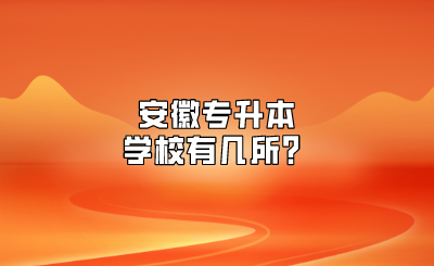 安徽专升本学校