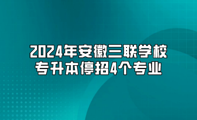 2024年安徽三联学校专升本停招4个专业