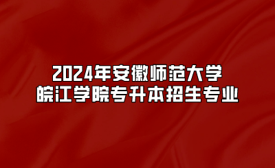 2024年安徽师范大学皖江学院专升本招生专业