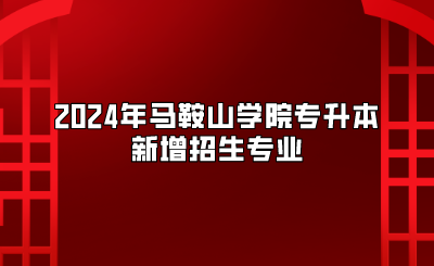 2024年马鞍山学院专升本新增招生专业