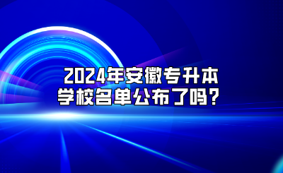 2024年安徽专升本学校名单