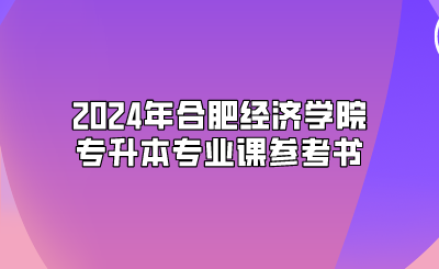 2024年合肥经济学院专升本专业课参考书