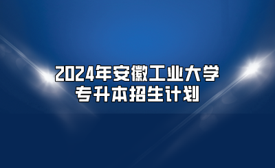 2024年安徽工业大学专升本招生计划