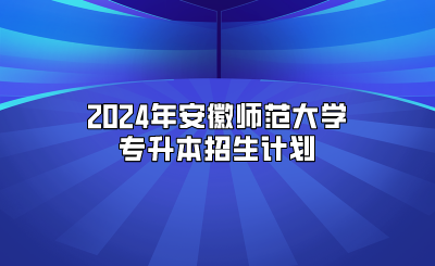 2024年安徽师范大学专升本招生计划