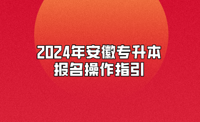 2024年安徽专升本报名操作指引