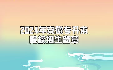 2024年巢湖学院专升本招生简章
